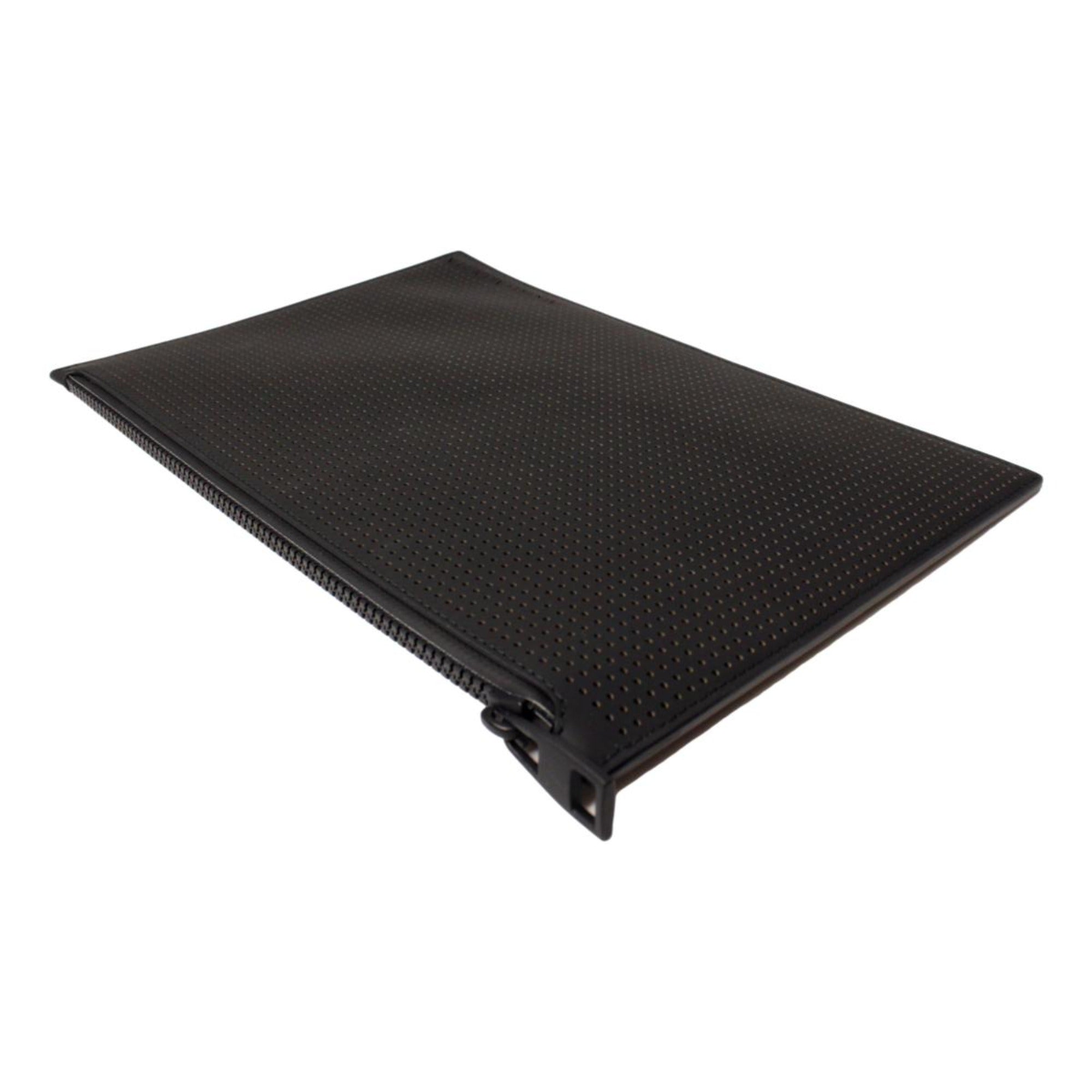Alexander McQueen Black Leather Flat Pouch with Card Slots -   Shop Bags LLC