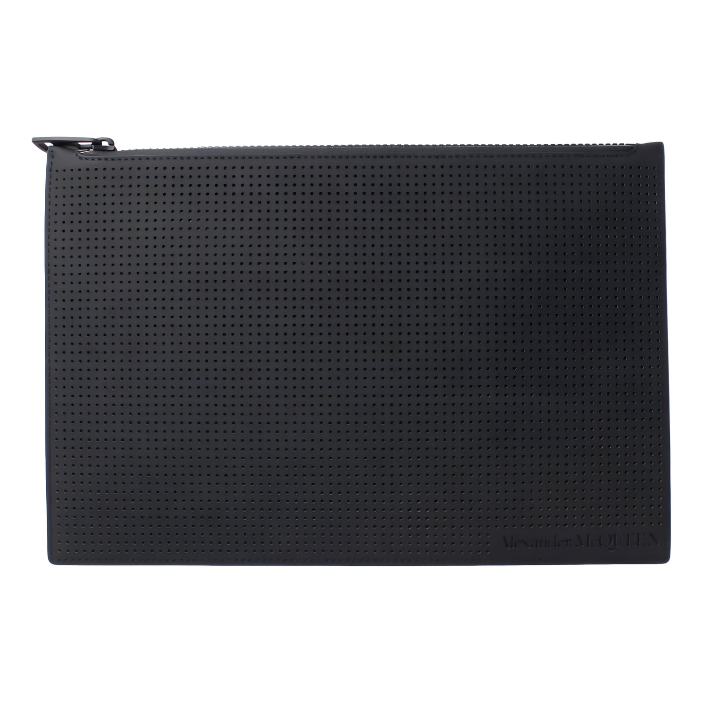 Alexander McQueen Black Leather Flat Pouch with Card Slots - Shop Bags LLC