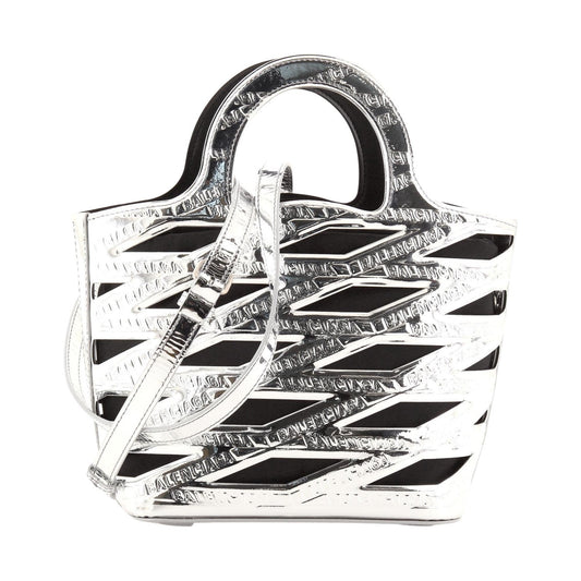 Balenciaga Bag: Neo Basket Handbag & Satchel in Metallic Silver - Shop Bags LLC