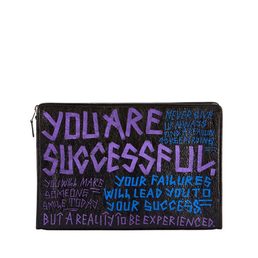 Balenciaga Bazar Graffiti Leather Pouch - Edgy Style for Any Occasion - Shop Bags LLC