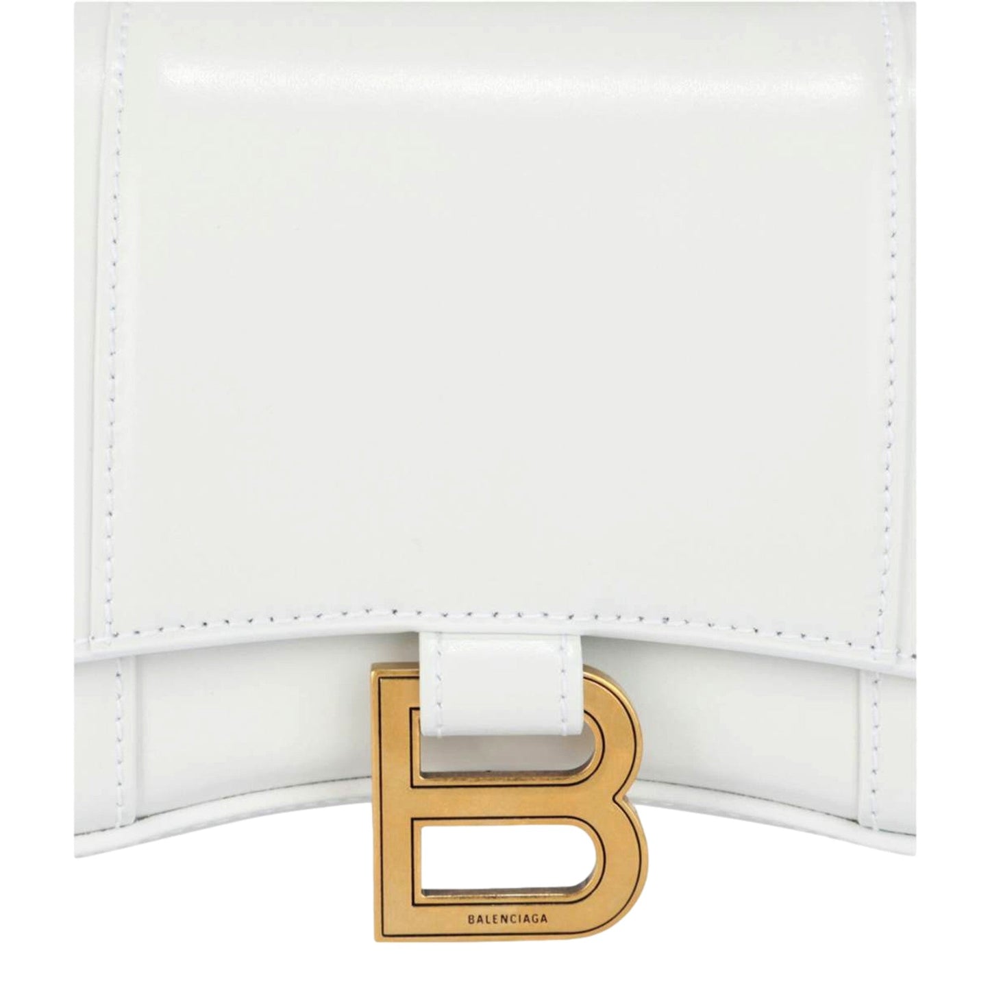 Balenciaga Hourglass White Smooth Calfskin Leather Wallet on Chain Crossbody Bag - Shop Bags LLC