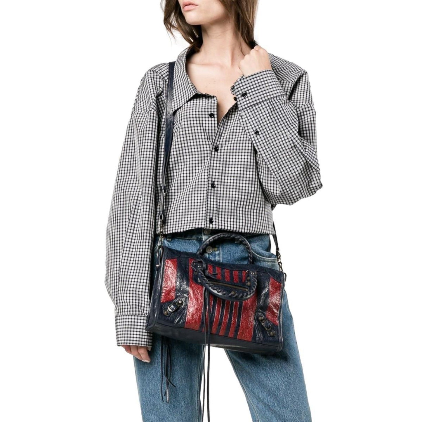 Balenciaga Stripe Satchel: Chic and Versatile Handbag for Everyday - Shop Bags LLC