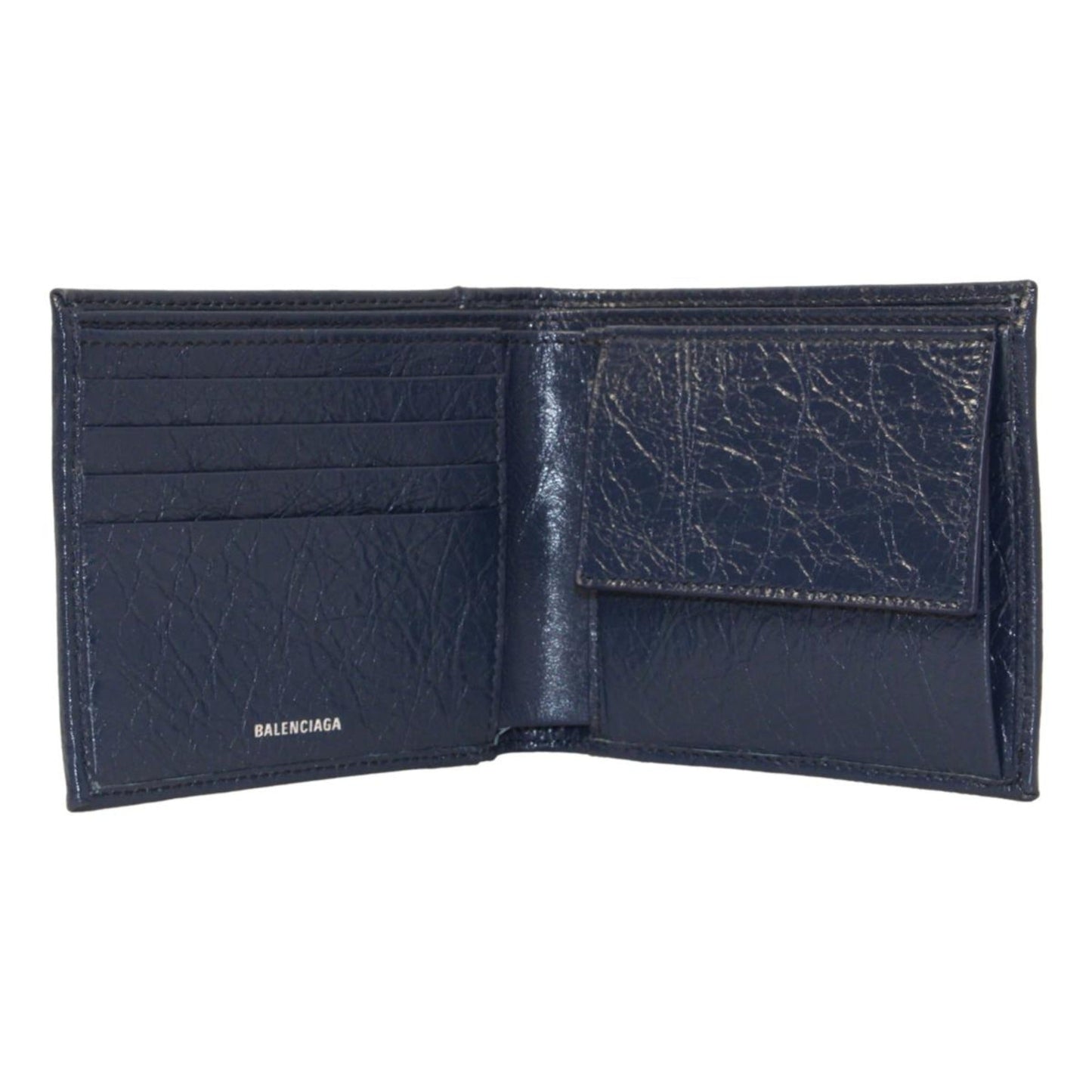 Bifold Wallet - Men's Luxurious Balenciaga Leather Wallet in Blue - Shop Bags LLC