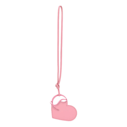 Christian Louboutin Calipso Pink Leather Heart Charm Keychain - Shop Bags LLC