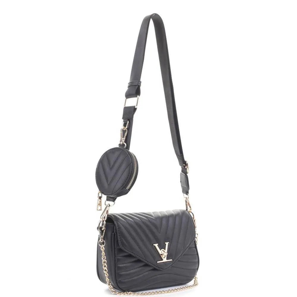 Elevate Daily Style with Our Timeless Black Leather Crossbody Bag -
