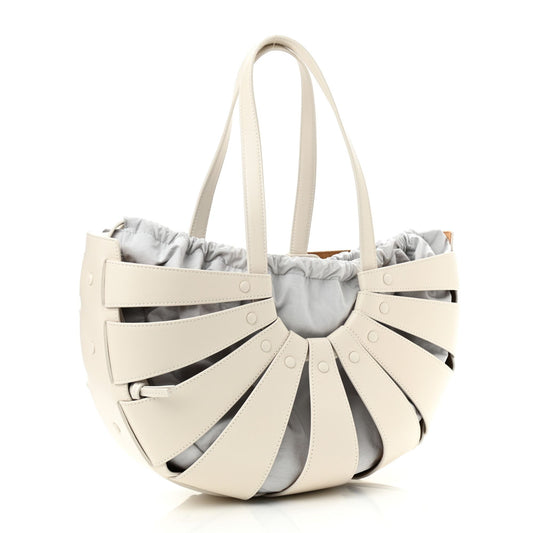 Elevate Your Style with Bottega Veneta Shell Bag in Frost White -