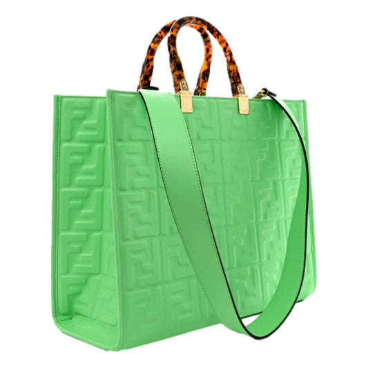 Fenadi Bag: Luxurious Edamame Green Medium Tote Bag for Elegant Use - Shop Bags LLC