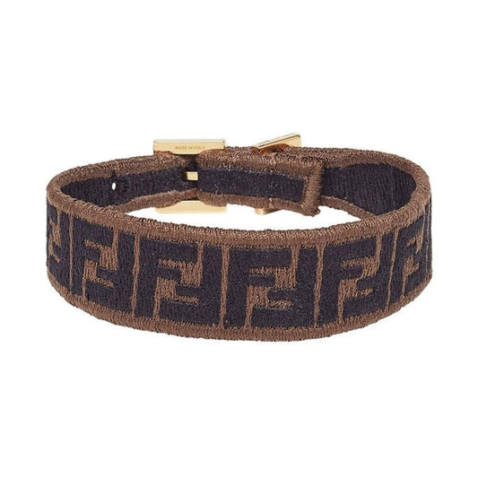 Fendi Bracelet Set: Stylish Brown & Blue Embroidered Bracelets - Shop Bags LLC