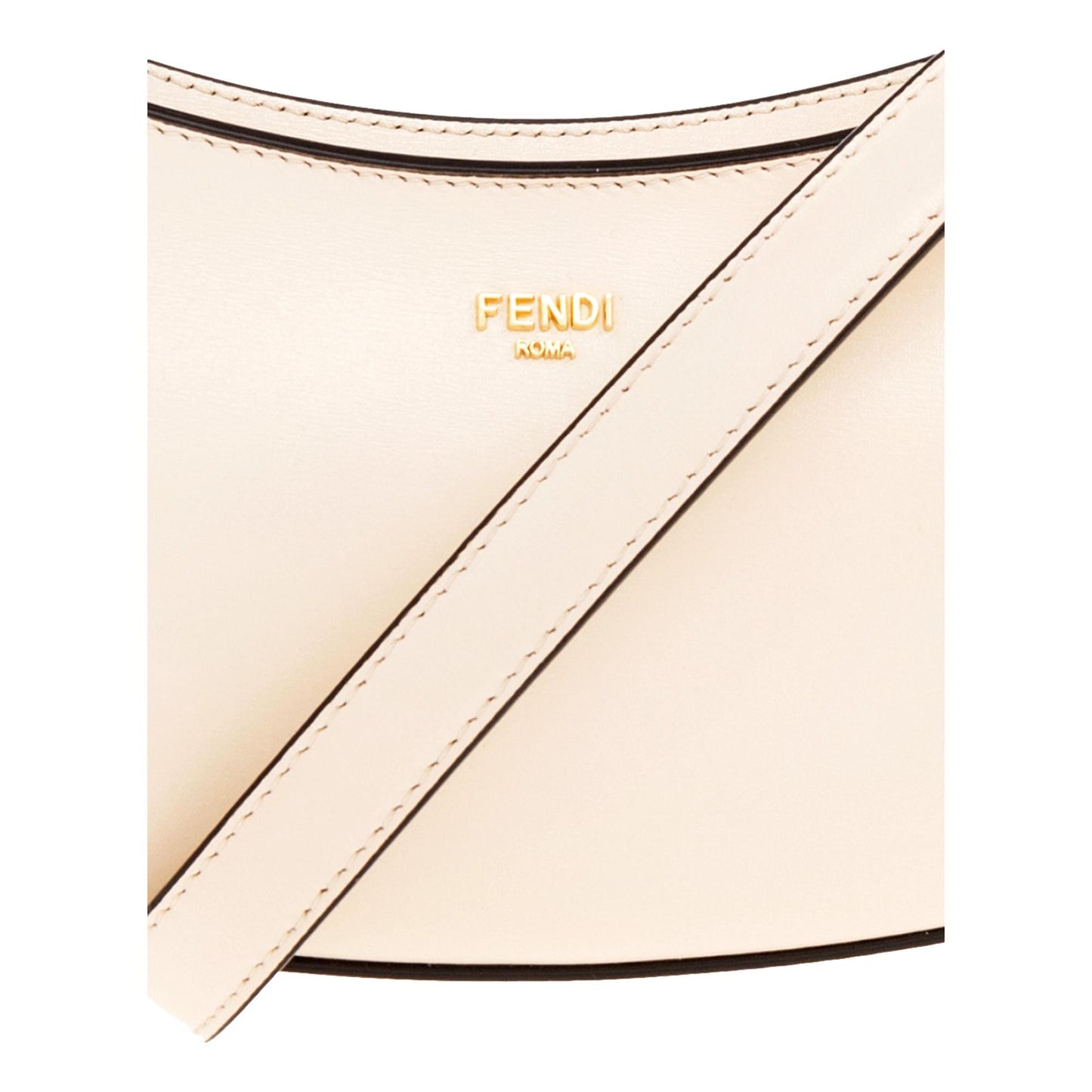 Fendi Croissant Small Leather Shoulder Bag - Chic Ivory Calfskin - Shop Bags LLC