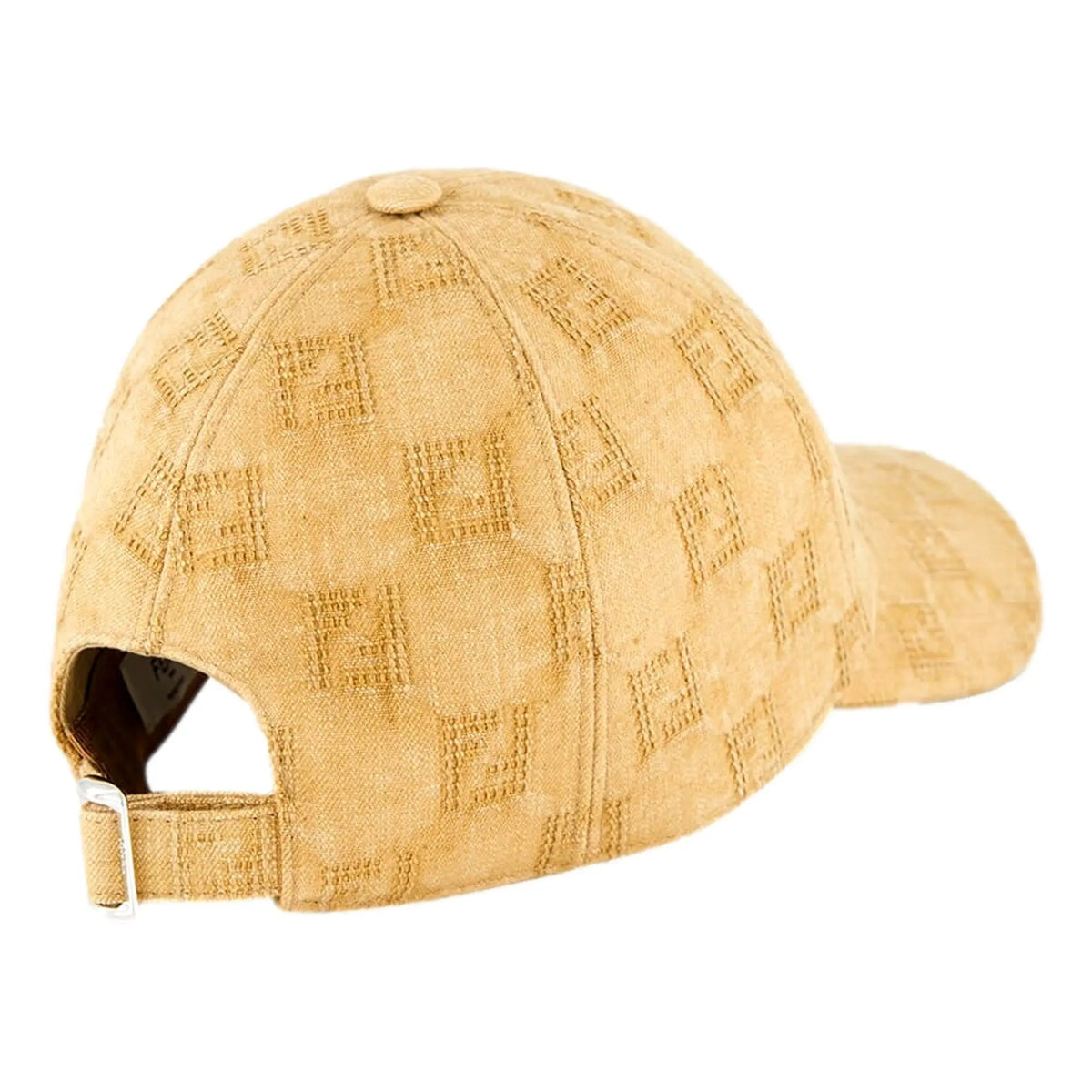 Fendi FF Canvas Baseball Cap - Elevate Your Style in Mustard