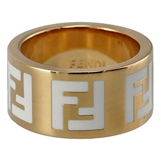 Fendi FF Forever Gold Tone Metal Ring - Elegant Italian Jewelry - Shop Bags LLC