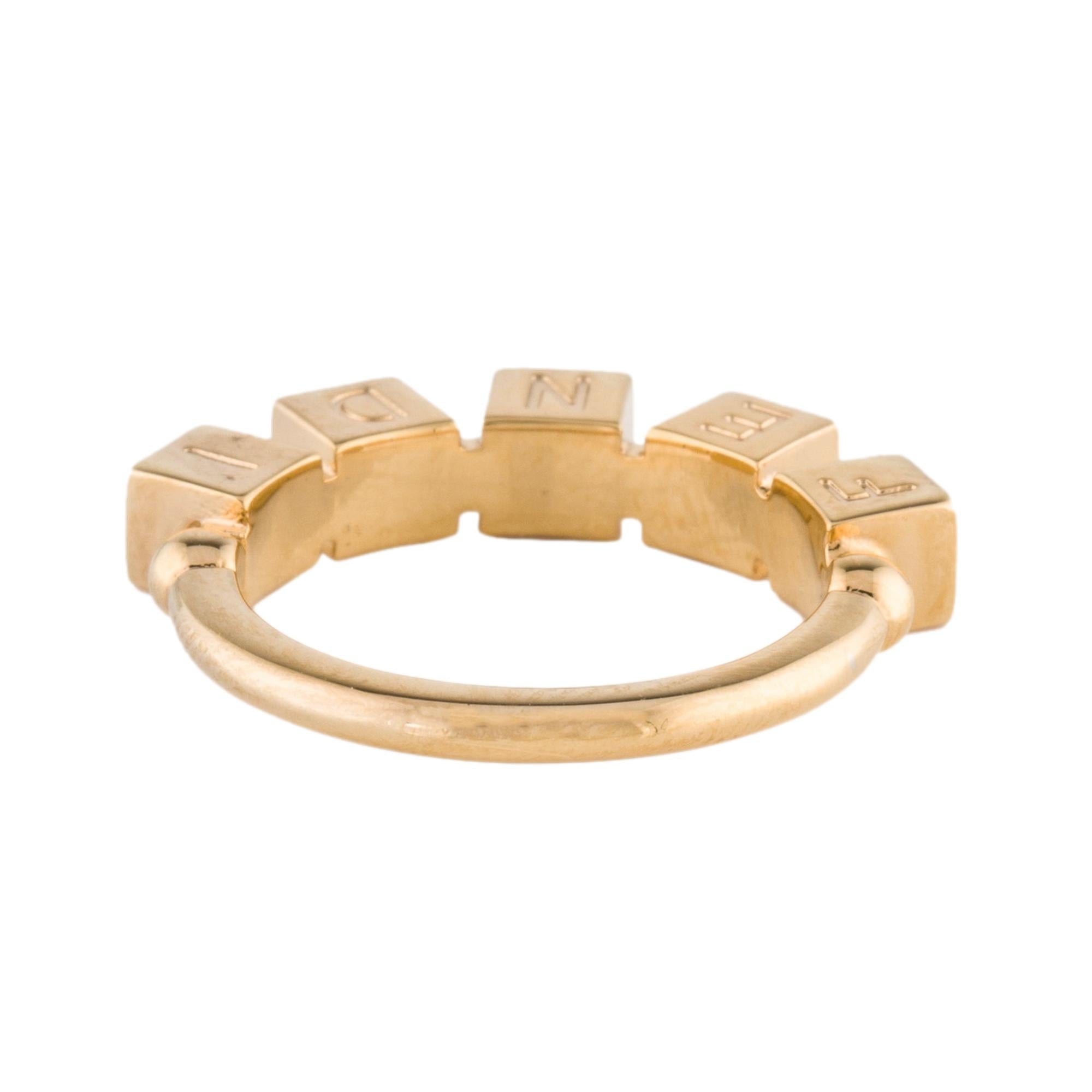 Fendi Fendigraphy Ring - Gold Metal Elegance in Medium Size -   Shop Bags