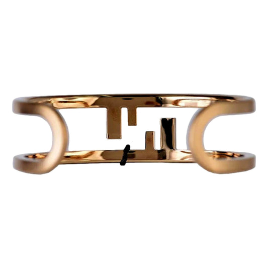 Fendi Luxury Jewelries: Gold-Finish O'Lock Cuff Bracelet for Women - Shop Bags LLC