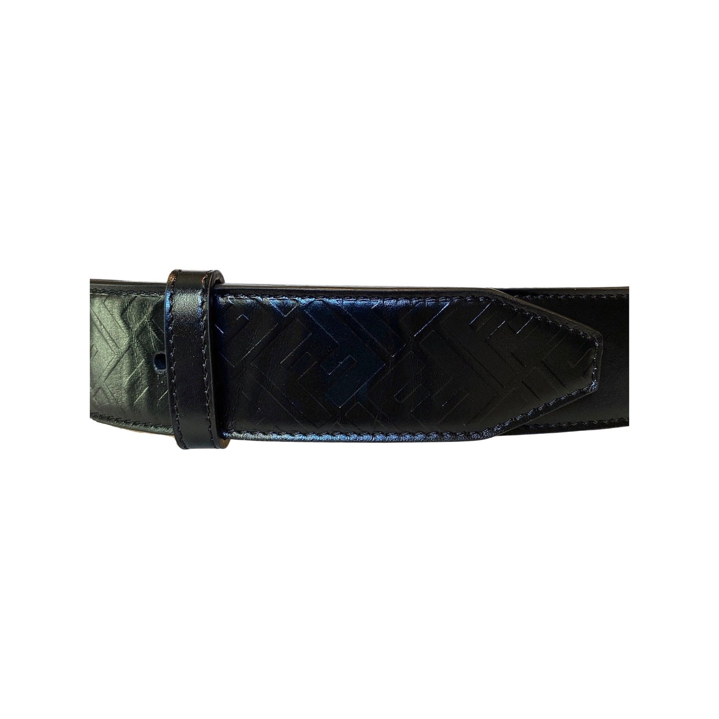Fendi Men's Black Calf Leather Belt with Silver Buckle - Size 105 - Shop Bags LLC