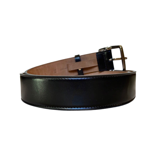 Fendi Men's Black Calf Leather Belt with Silver Buckle - Size 105 - Shop Bags LLC