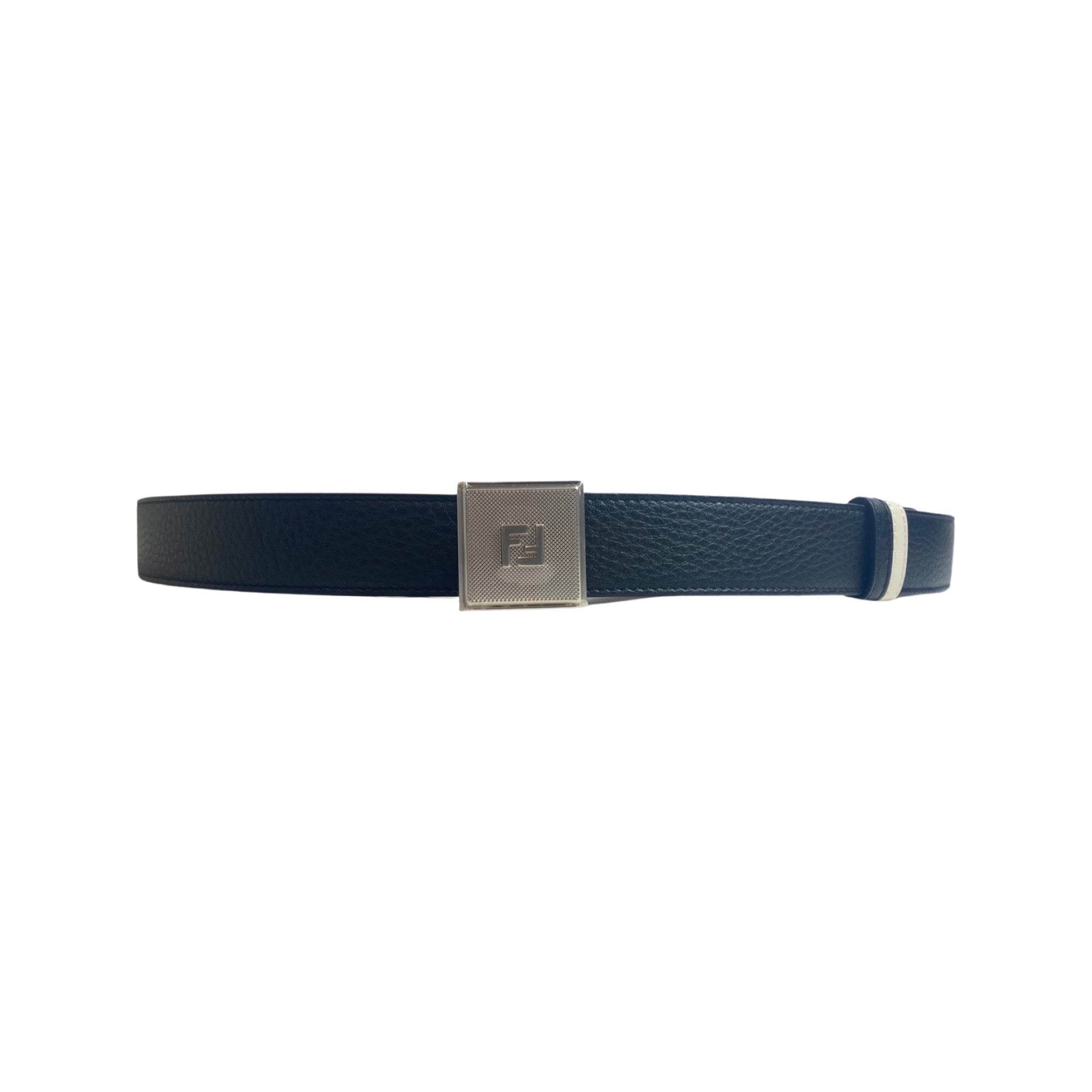 Fendi Men's Reversible Belt - Black & White Leather Elegance -