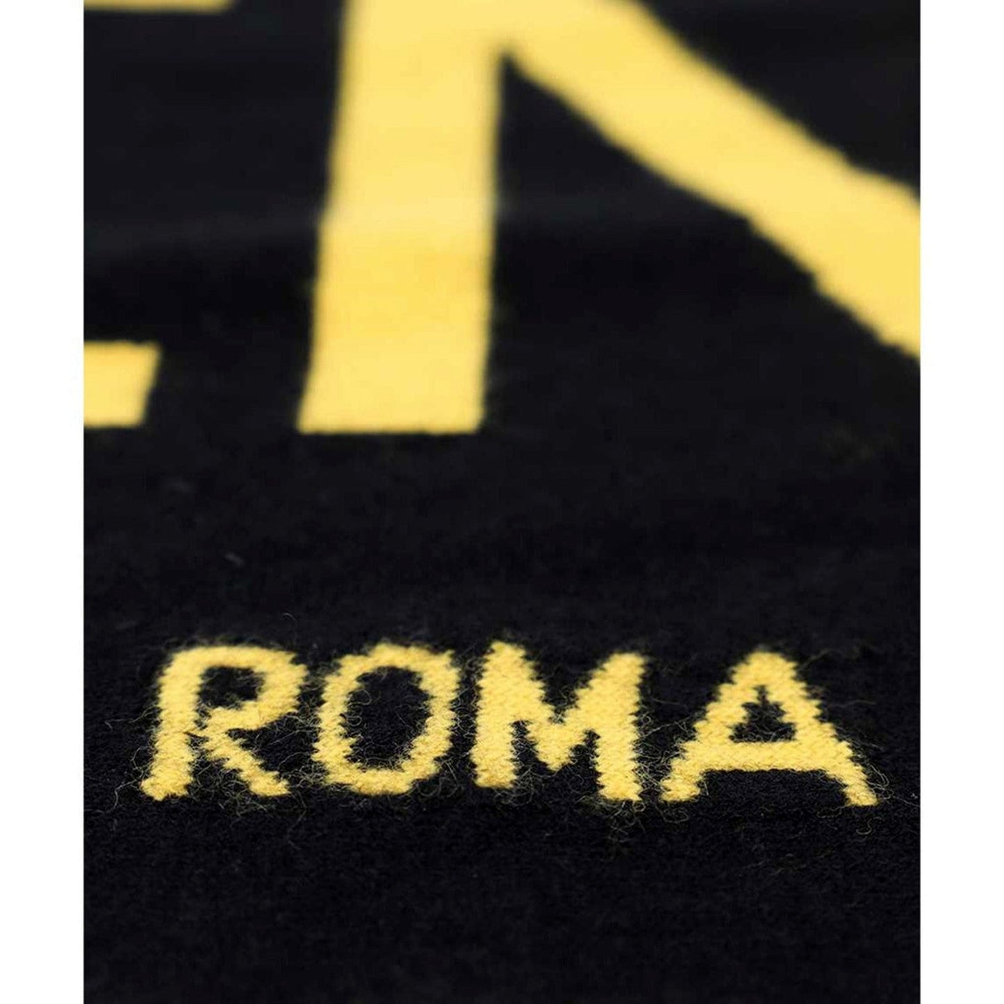Fendi Roma Knitted Wool Cashmere Black Yellow Logo Scarf - Shop Bags LLC