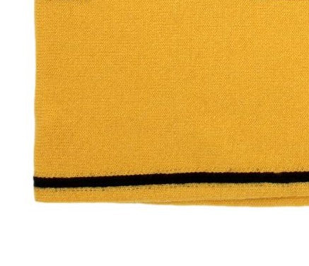 Fendi Roma Knitted Wool & Cashmere Yellow Black Logo Scarf - Shop Bags LLC