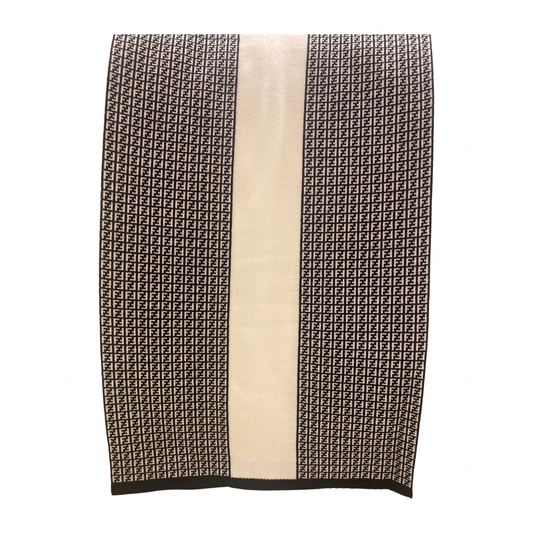 Fendi Scarf: Luxurious Nero & Bianco Wool Scarf with FF Pattern - Shop Bags LLC