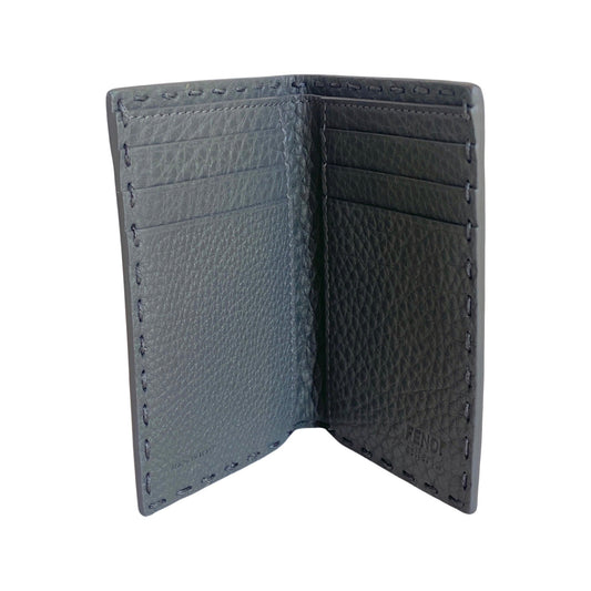 Fendi Selleria Gray Calf Leather Bifold Wallet - Timeless Luxury -