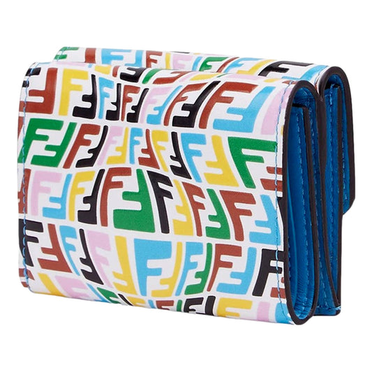 Fendi Vertigo Leather Trifold Wallet - Multicolor Elegance & Utility - Shop Bags LLC