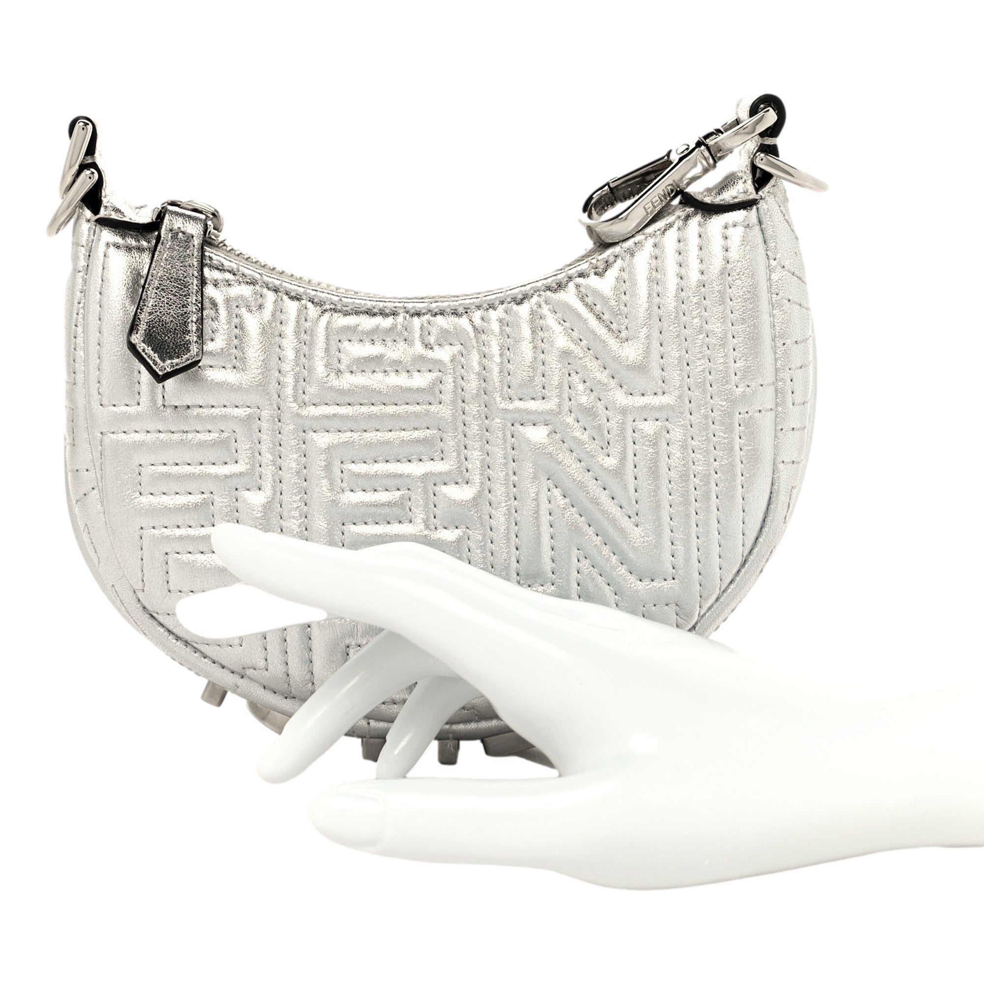 Fendi x Marc Jacobs Silver Hobo Bag - Iconic Fendi Bag Charm -   Shop Bags LLC