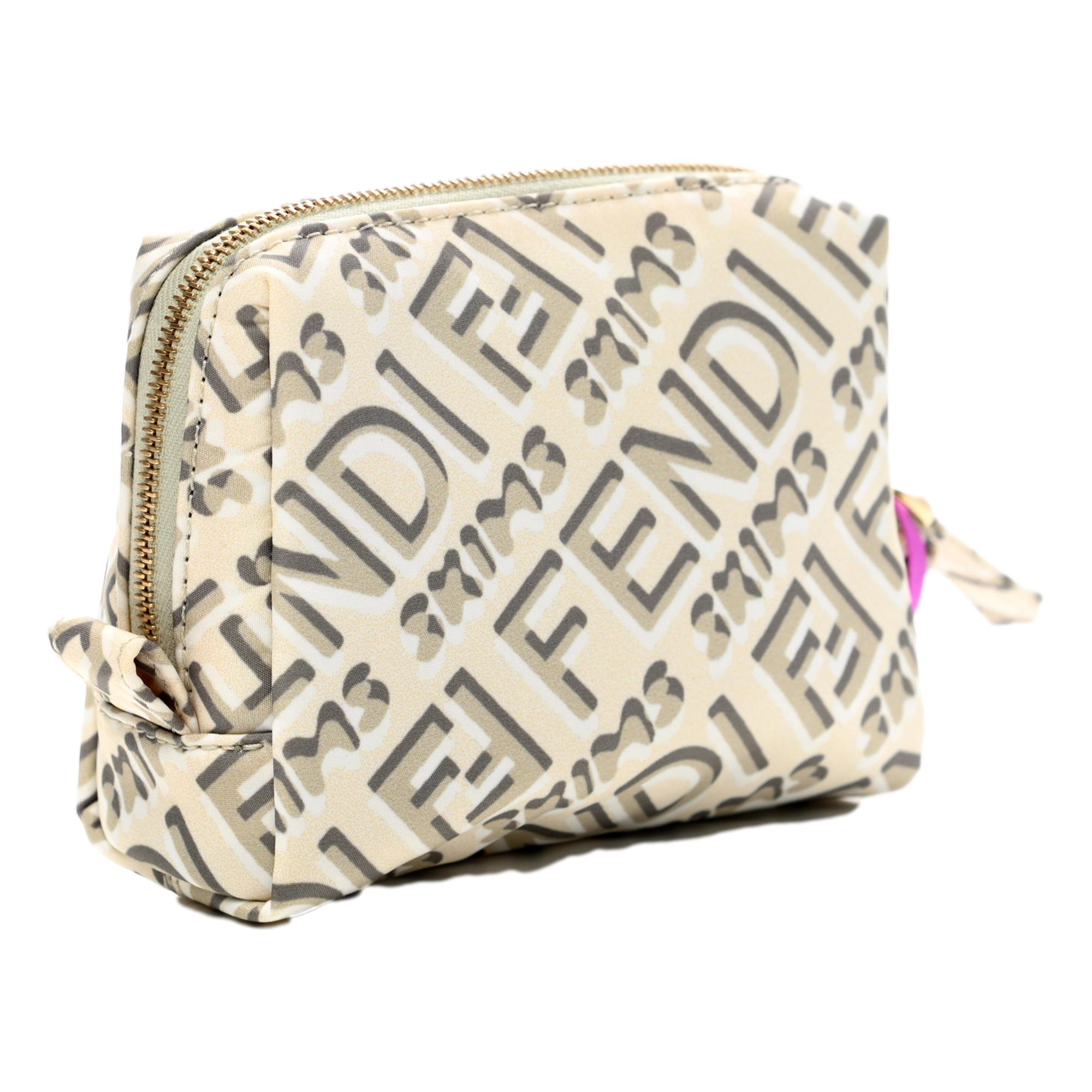 Fendi x Skims Nylon Avorio Small Beauty Pouch -   Shop Bags LLC