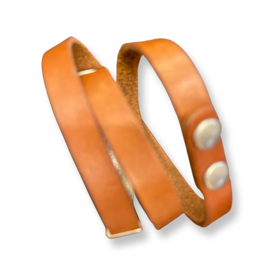 Giglio Wrap Bracelet, Brown Calf Leather with Gold Hardware - Shop Bags LLC