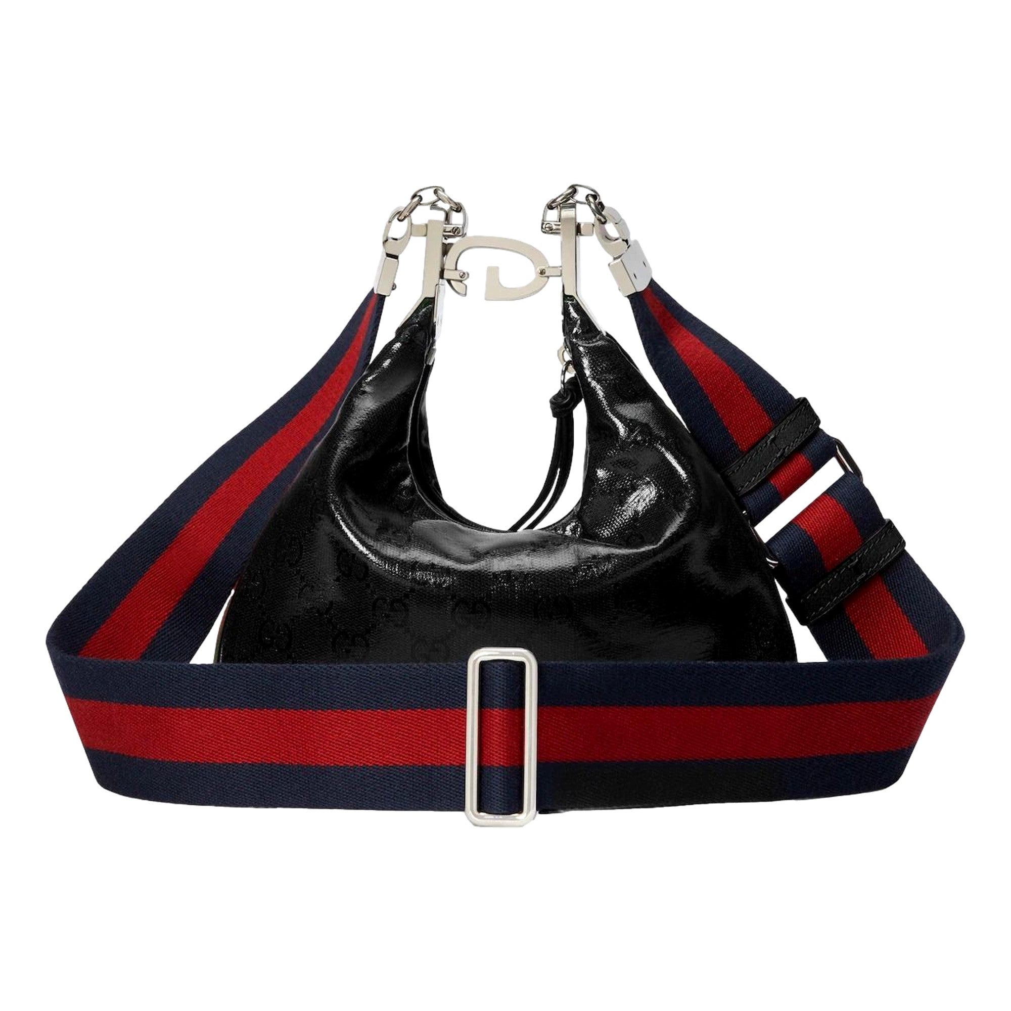 Gucci Attache Web Stripe Small Shoulder Bag Black Leather -   Shop Bags LLC