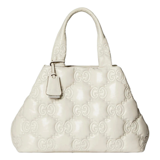 Gucci GG Guccissima Matelassé Leather Cream White Tote Bag Tote bag - Shop Bags LLC