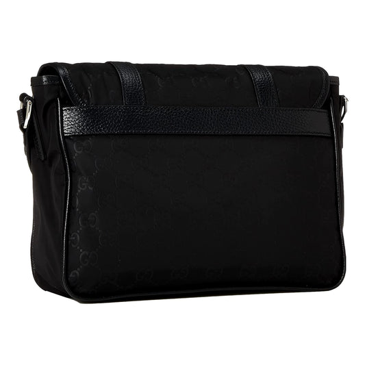 Gucci GG Logo Black Nylon Small Messenger Bag - Elegant & Practical -