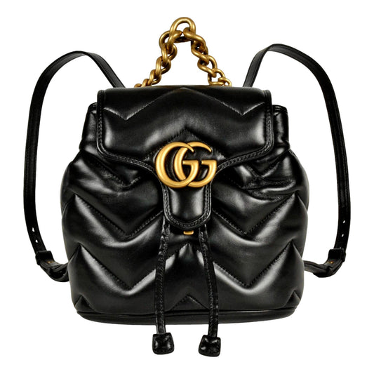Gucci GG Marmont Backpack: Luxurious Black Quilted Leather Style - Shop Bags LLC