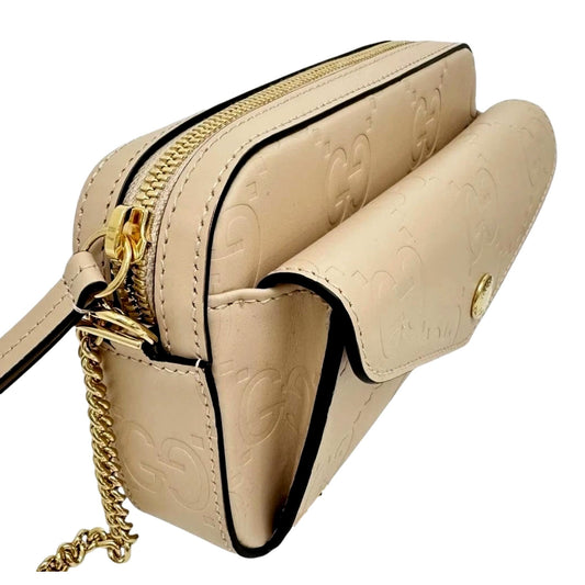 Gucci Gilbert Calfskin Mini Envelope Beige Crossbody Bag Crossbody - Shop Bags LLC