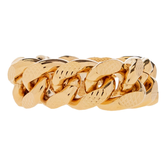 Gucci Interlocking G Textured Chain Ring Gold Tone - Shop Bags LLC