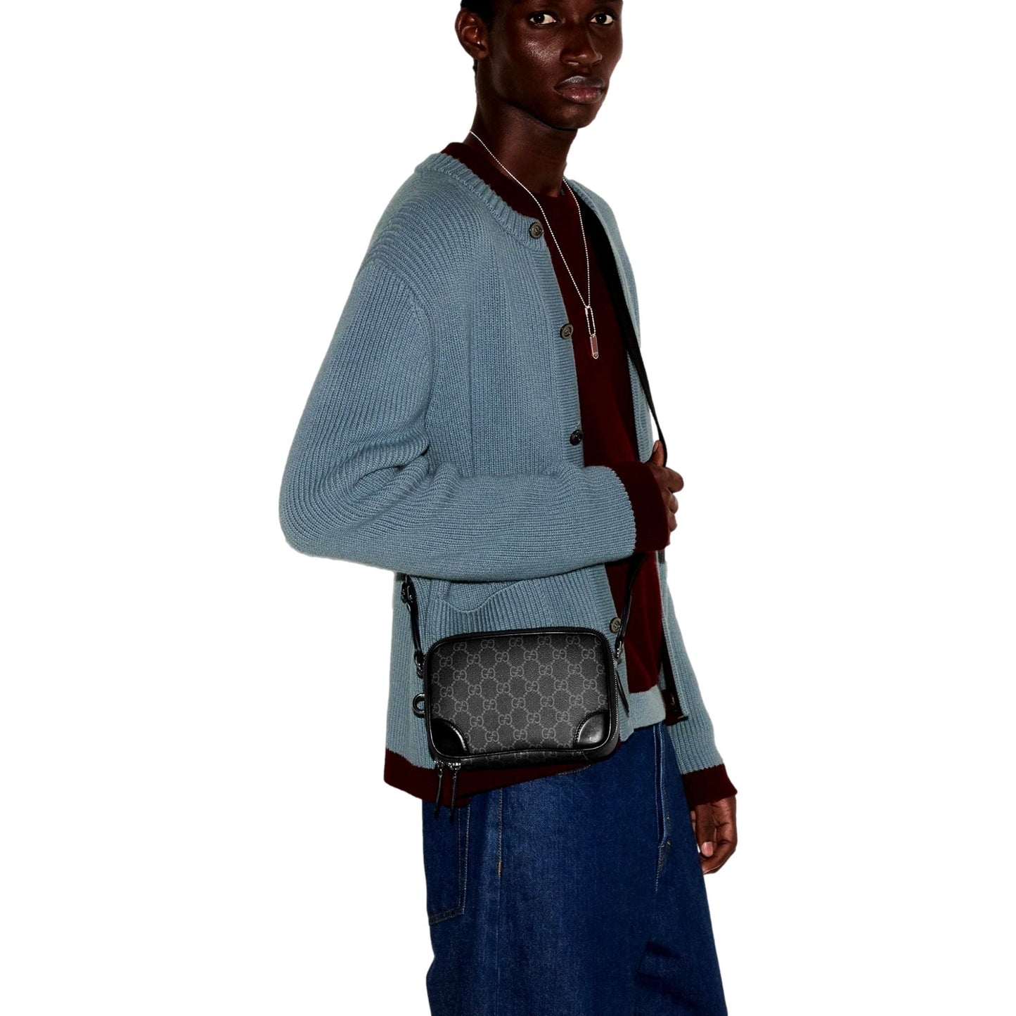 Gucci Men GG Dual-Compartment Crossbody Bag - Timeless Elegance - Shop Bags LLC