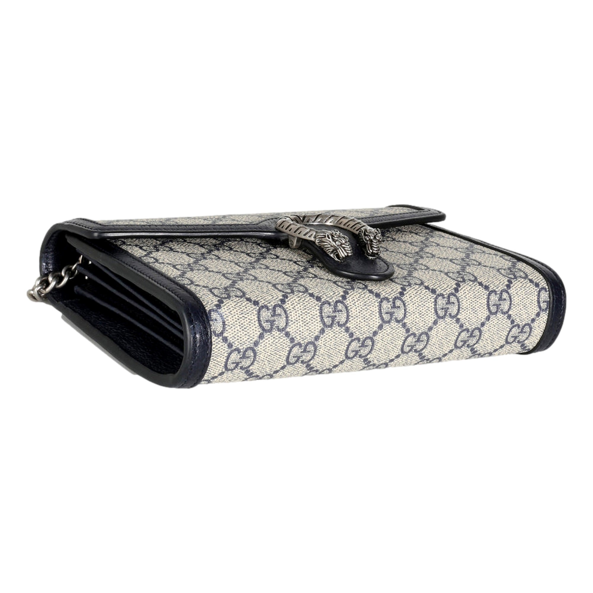 Gucci Navy GG Supreme Canvas Mini Dionysus Chain Wallet -   Shop Bags LLC