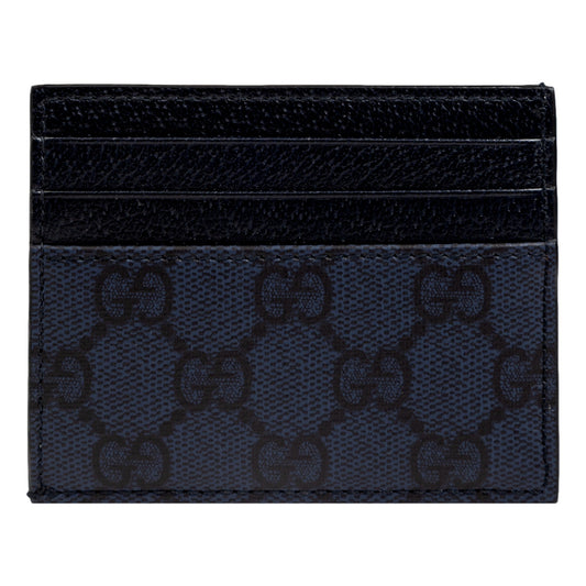 Gucci Ophidia GG Canvas Leather Navy Card Case - Timeless Luxury