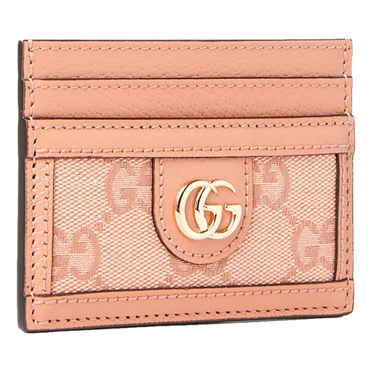 Gucci Ophidia Pink Canvas Card Holder - Elegance Meets Functionality - Shop Bags LLC