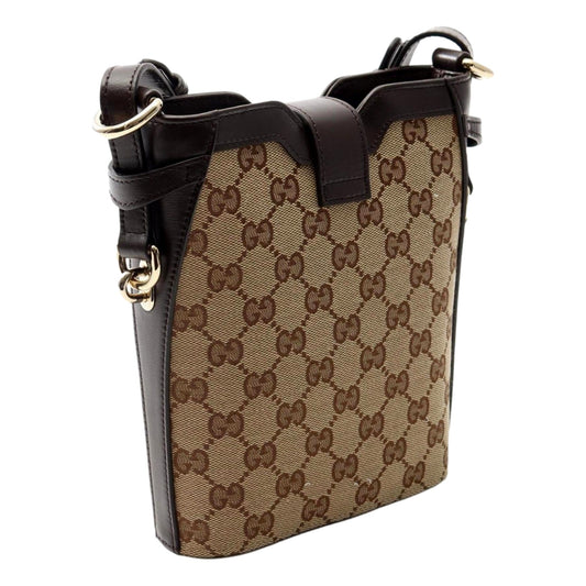 Gucci Original GG Canvas Beige Brown Webstripe Mini Bucket Bag - Shop Bags LLC