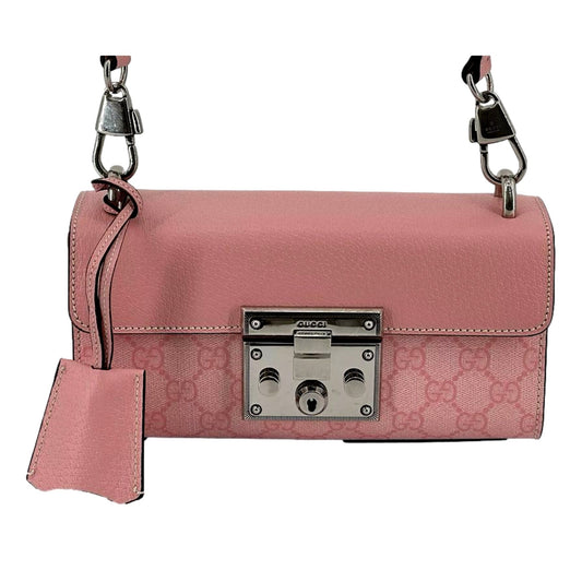 Gucci Pink GG Supreme Padlock Handbag - Luxury Meets Versatility - Shop Bags LLC