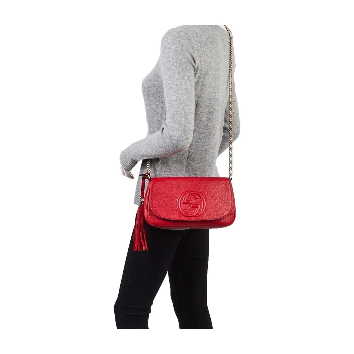 Gucci Soho Disco Red Leather Bag - Stylish Crossbody for Any Occasion -   Shop Bags LLC