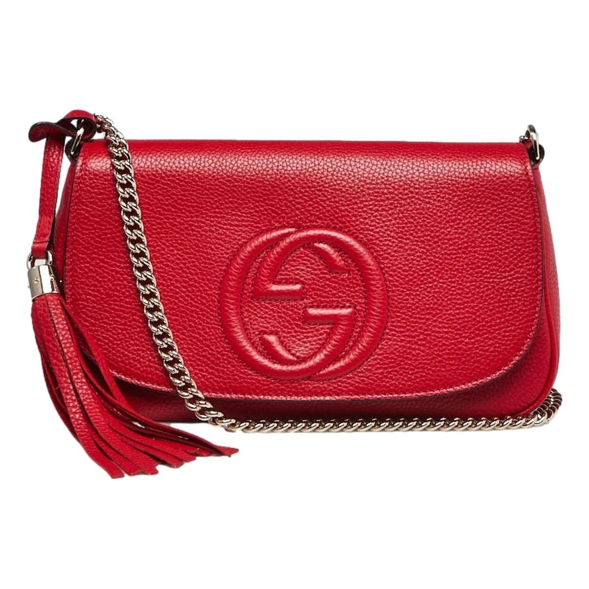 Gucci Soho Disco Red Leather Bag - Stylish Crossbody for Any Occasion -   Shop Bags LLC