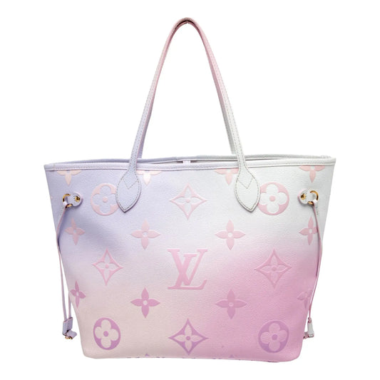 Louis Vuitton Neverfull MM Sunrise Petal Pastel Pink Canvas Leather Tote Bag