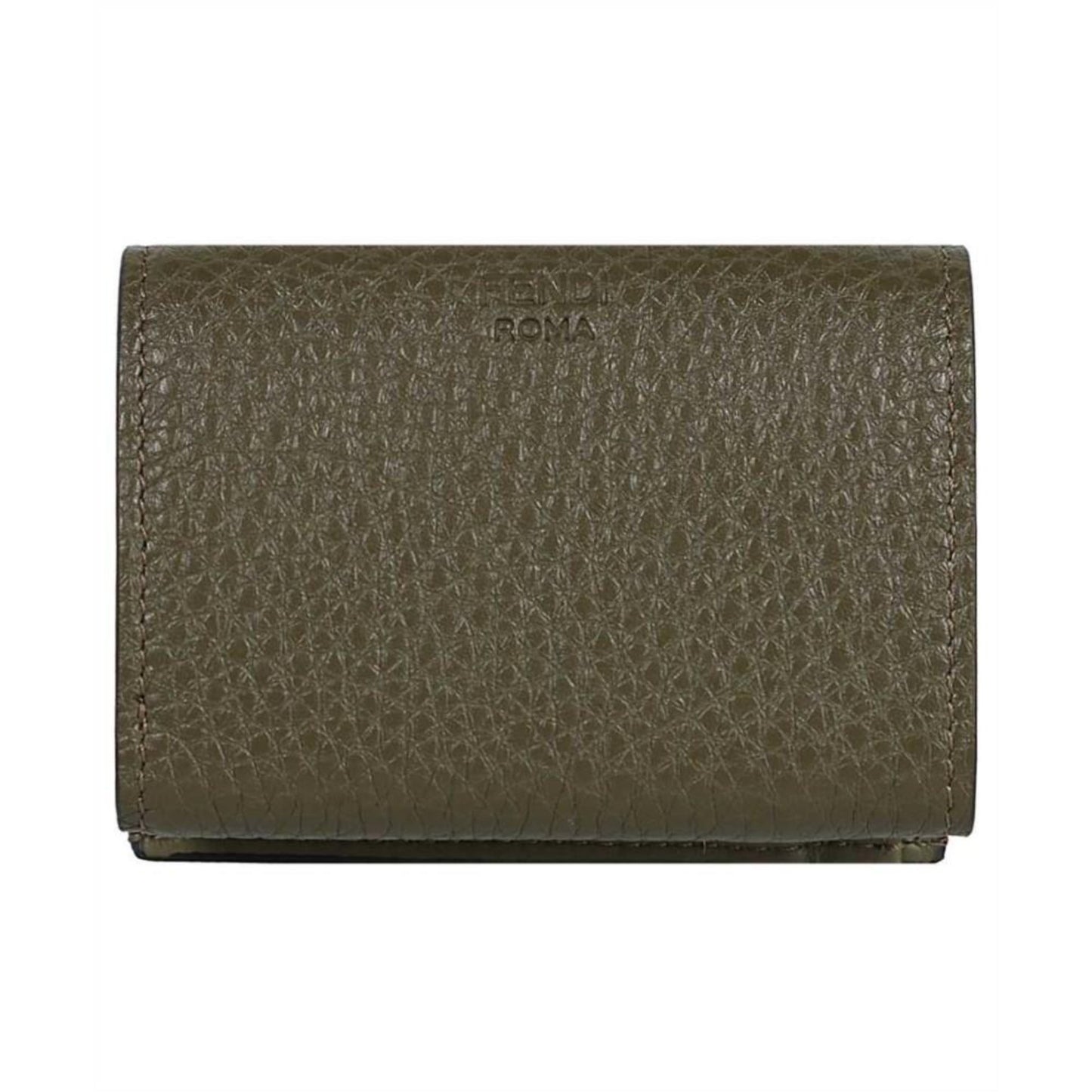 Luxurious Fendi Selleria Leather Avocado Green Micro Trifold Wallet - Shop Bags LLC