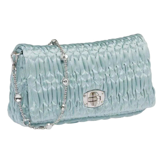 Miu Miu Satin Quilted Crystal Embellished Chain Crossbody Bag Sale - Shop Bags LLC
