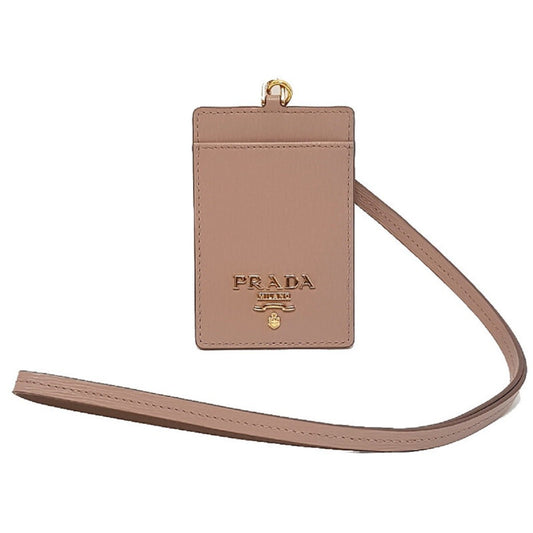 Prada Beige Leather Cardholder – Sleek, Stylish, Professional - Shop Bags LLC