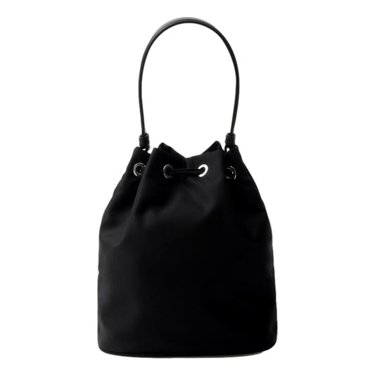 Prada Black Beaded Bucket Bag - Sustainable Elegance in Re-Nylon - Shop Bags LLC