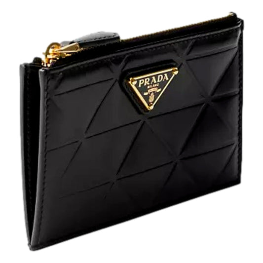 Prada Black Calfskin Leather Card Case Wallet - Luxury & Practical - Shop Bags LLC