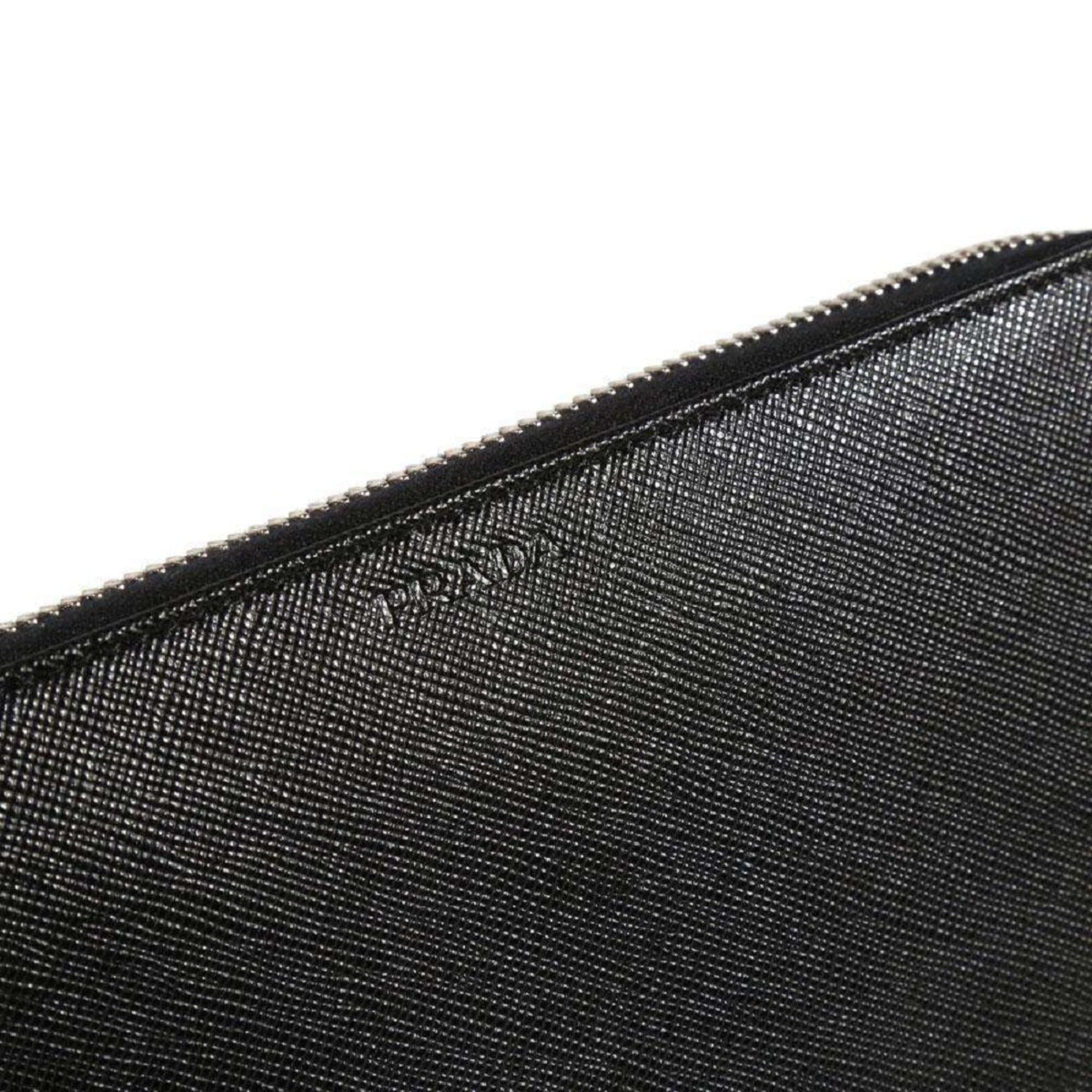 Prada Black Leather Wallet - Sleek Zip-Around Black Bag - Luxury Style -   Shop Bags LLC