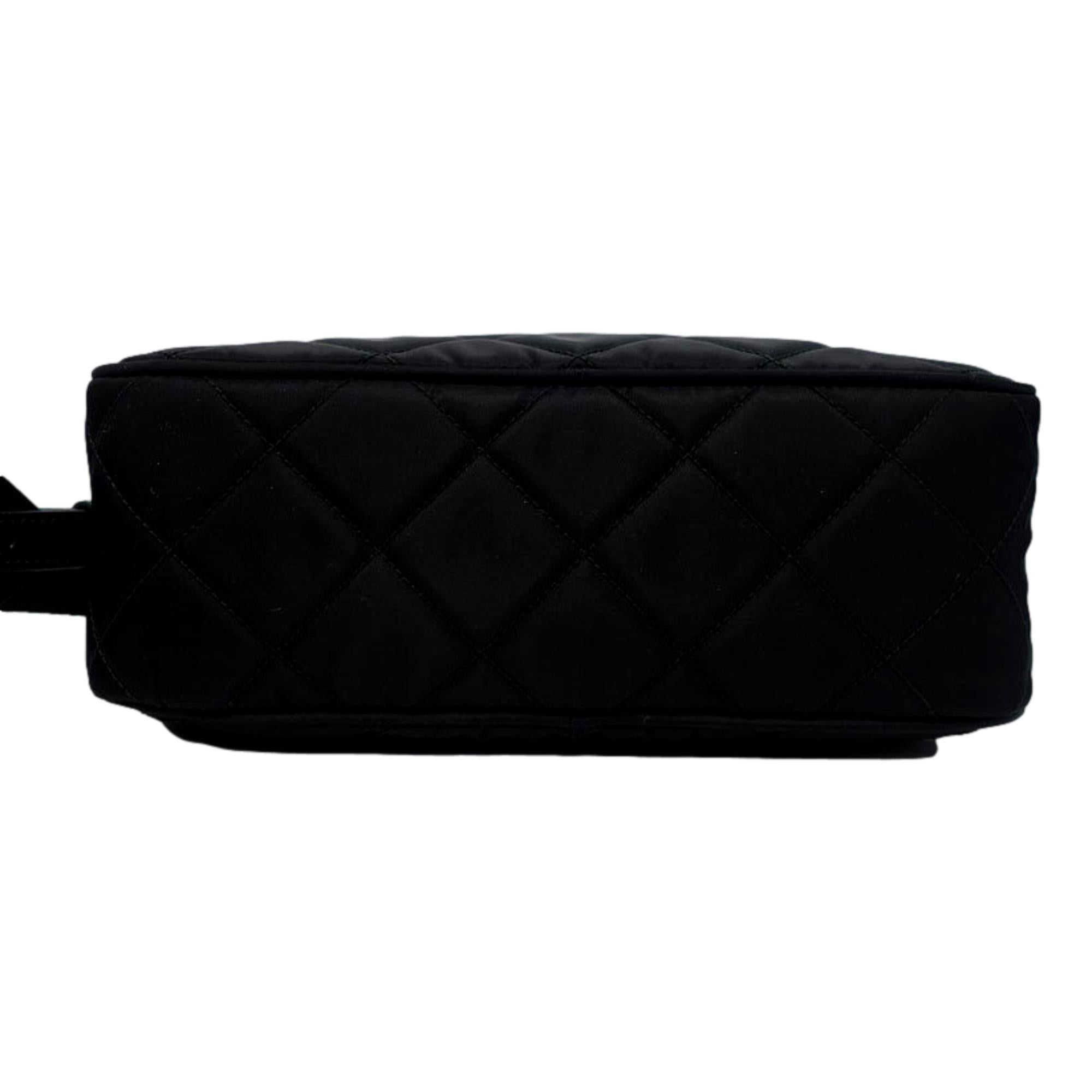 Prada Black Quilted Tessuto Nylon Crossbody - Chic & Versatile Bag -   Shop Bags